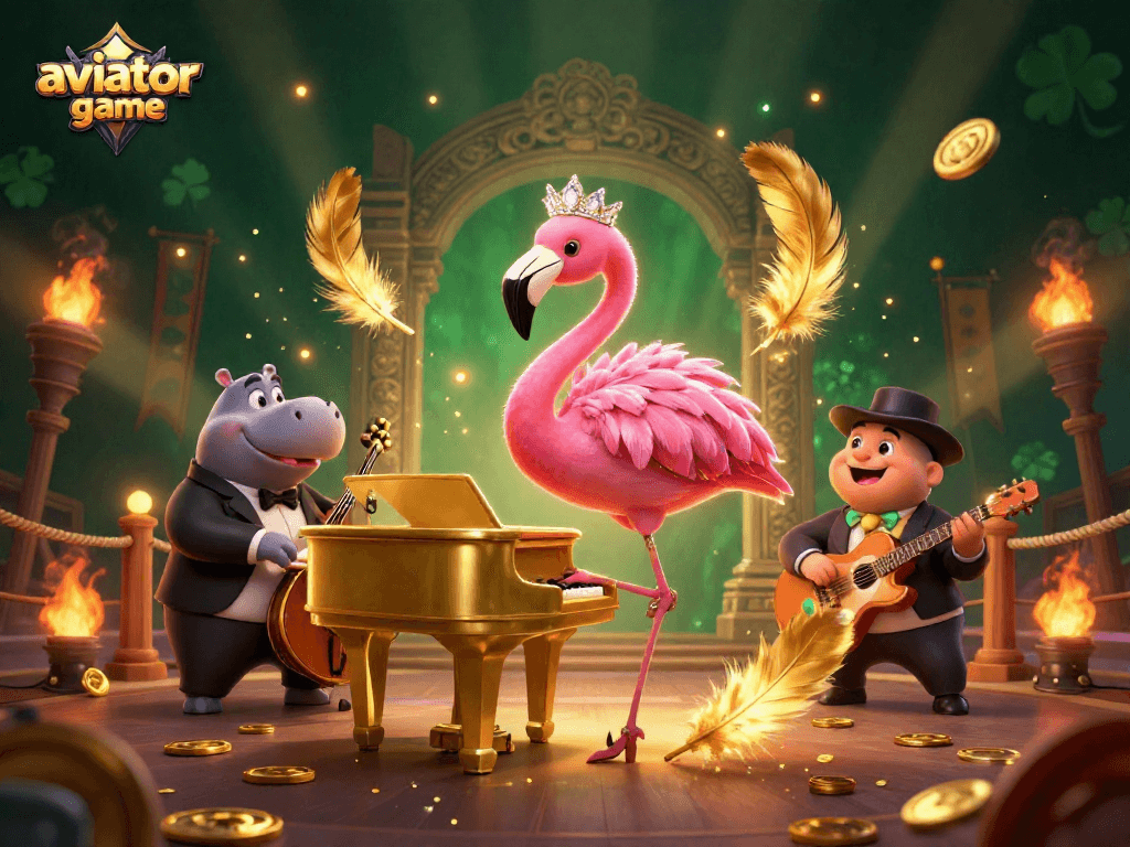Experience the thrill of aviator game with colorful characters and casino elements in a vibrant, dynamic setting.