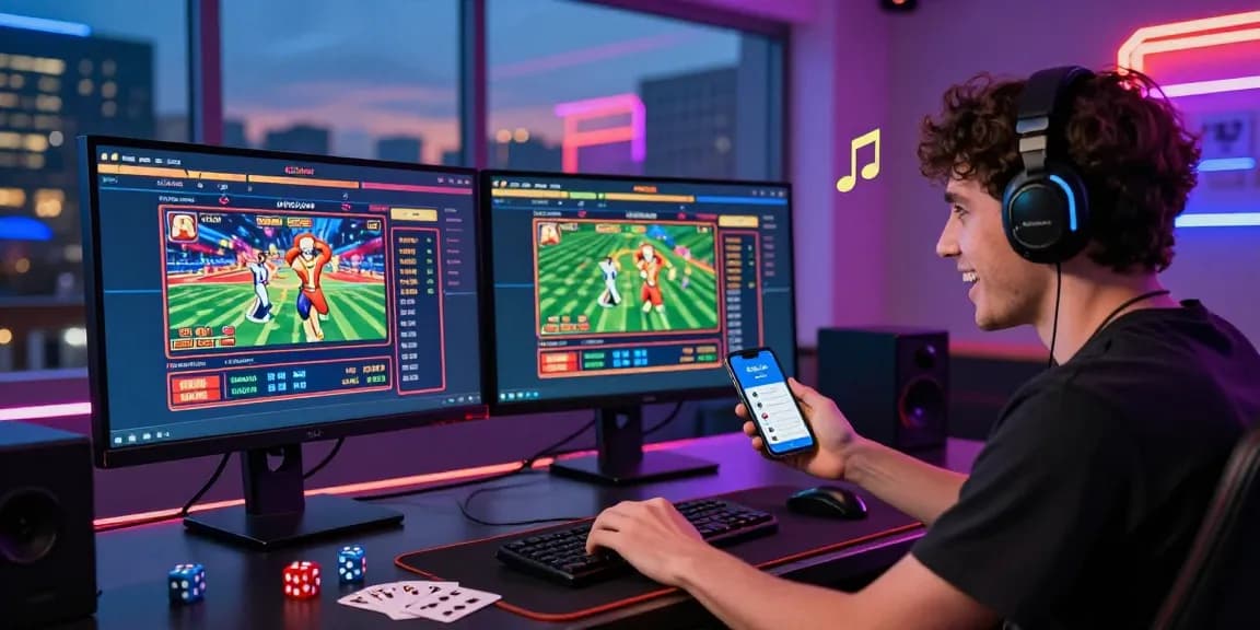 Engaging online gaming experience at MPOCASH platform showcasing dynamic betting activities and vibrant cityscape.