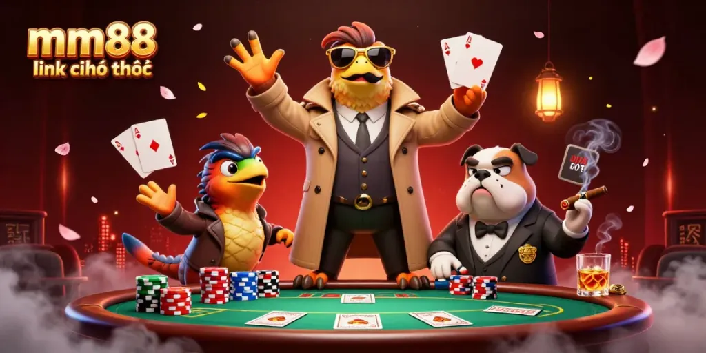 Experience adrenaline at the mm88 link chính thức casino with playful raptors entering a VIP lounge.
