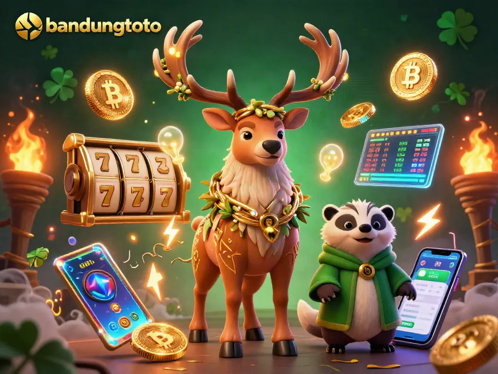 Experience thrilling gameplay with bandungtoto's vibrant slot scene featuring rich characters and crypto symbols.