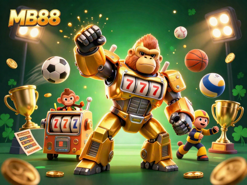 Enhance your betting experience at MB88 with this dynamic 3D illustration showcasing excitement and winning possibilities.