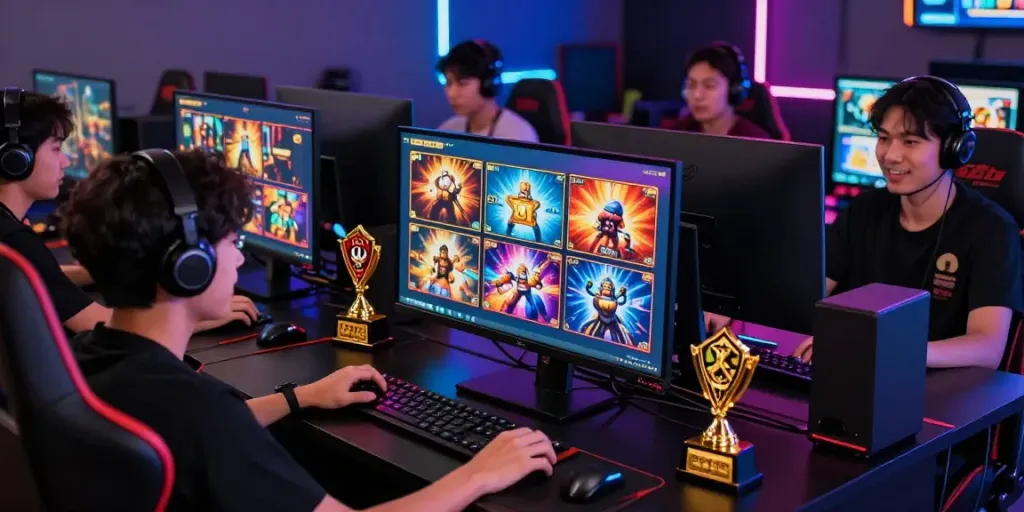 Exciting gaming atmosphere showcasing players enjoying slot gacor hari ini with vibrant colors and game variety.
