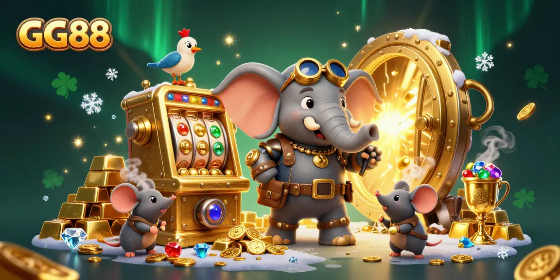 Experience exciting wins at GG88 with vibrant 3D casino games and captivating characters among treasures.