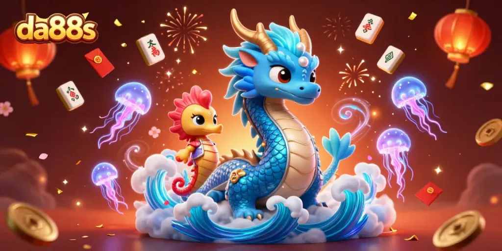 Engage in thrilling gameplay with da88s, featuring vibrant cartoon casino characters and festive decorations.