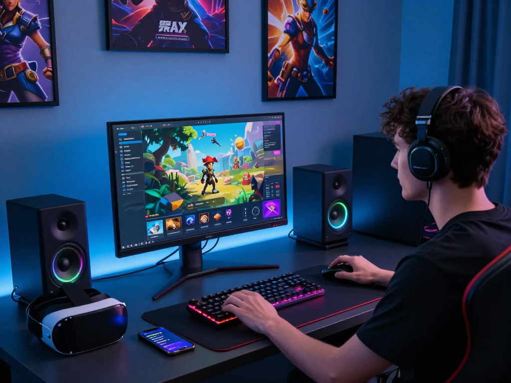 Pengguna bos88 login dengan antarmuka permainan yang menarik di meja gaming modern.