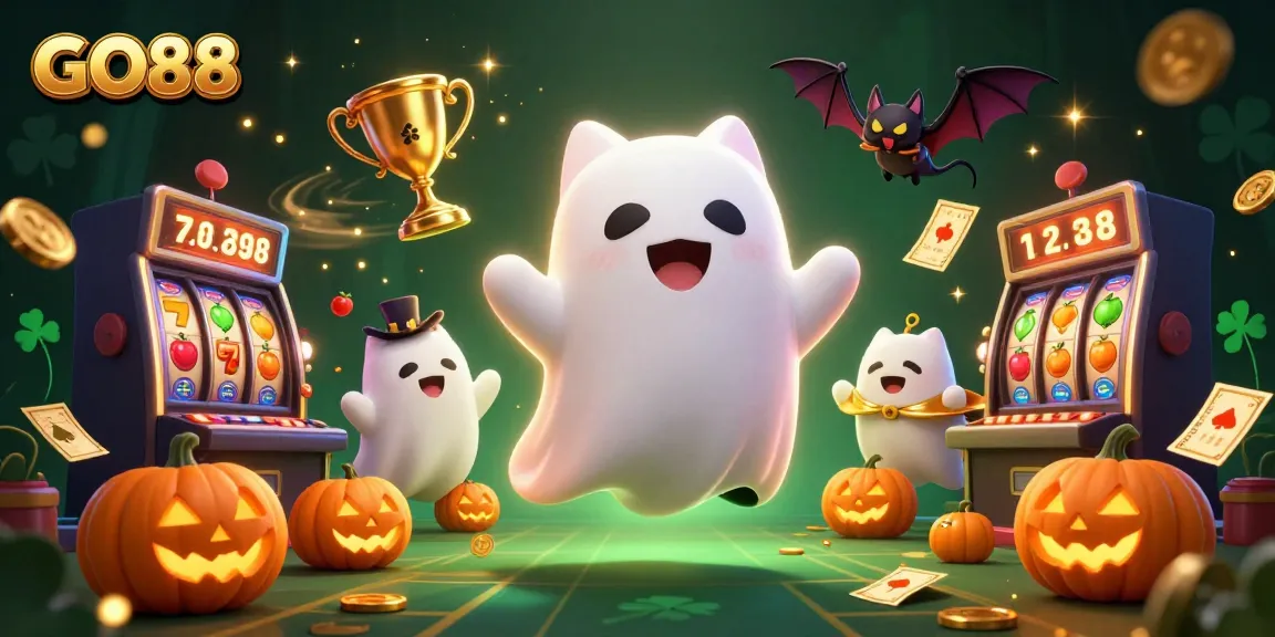 Engage with GO88's casino adventures as a ghost cat navigates haunted slots and jackpots.