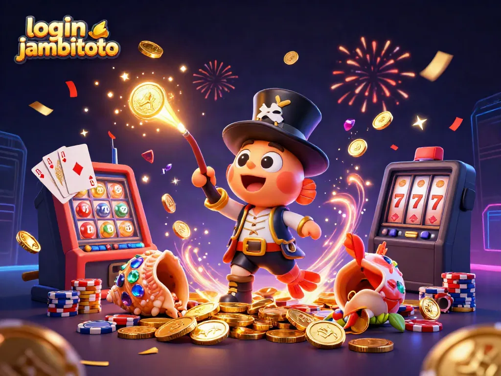 Win big with login jambitoto and experience thrilling casino action in vibrant 3D illustration.