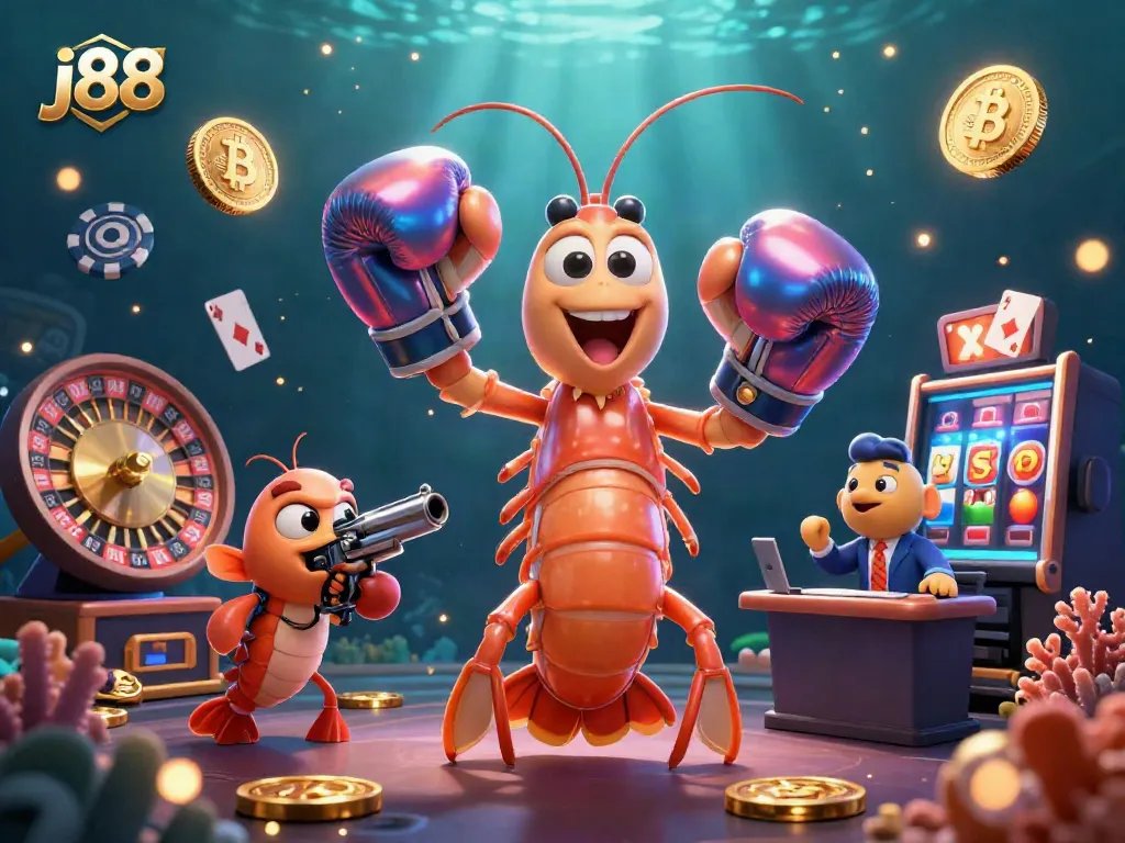 Bettors engage with j88's immersive gaming experience alongside 3D mantis and pistol shrimps.