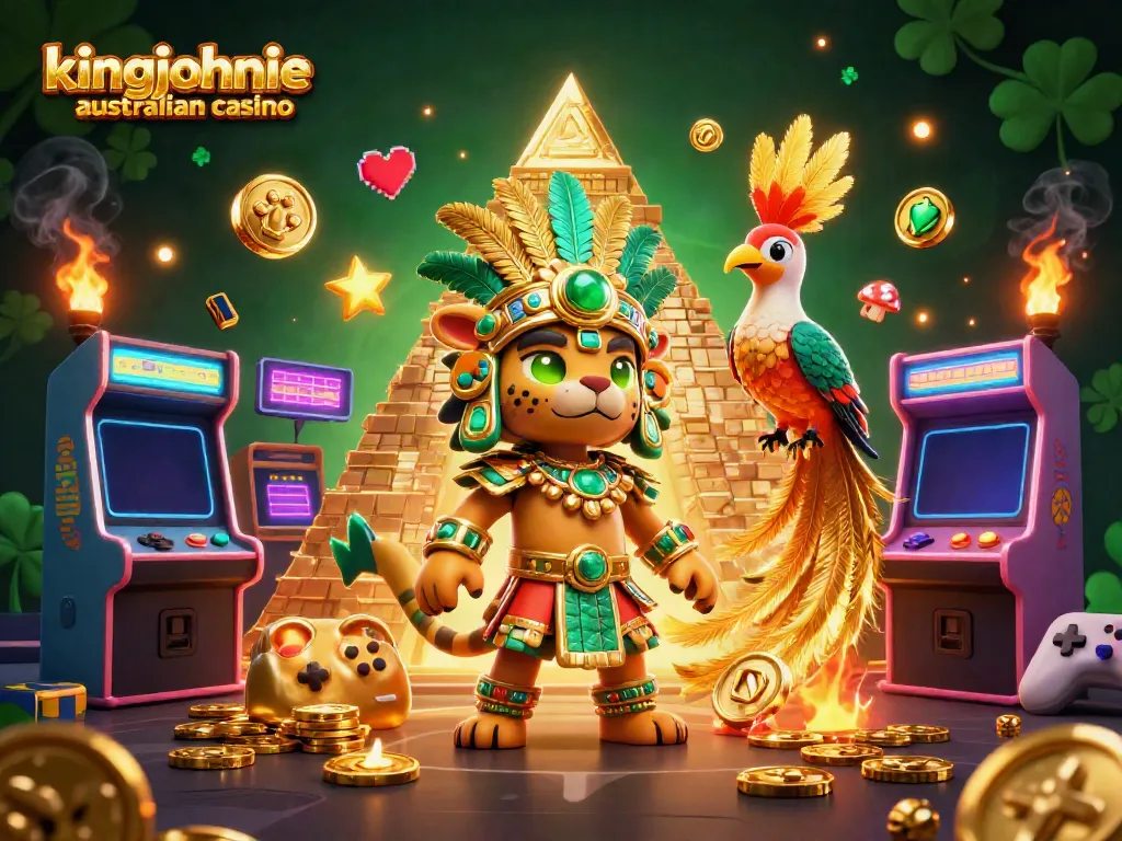 Experience the thrill of kingjohnnie australian casino with this vibrant digital illustration showcasing essential elements.