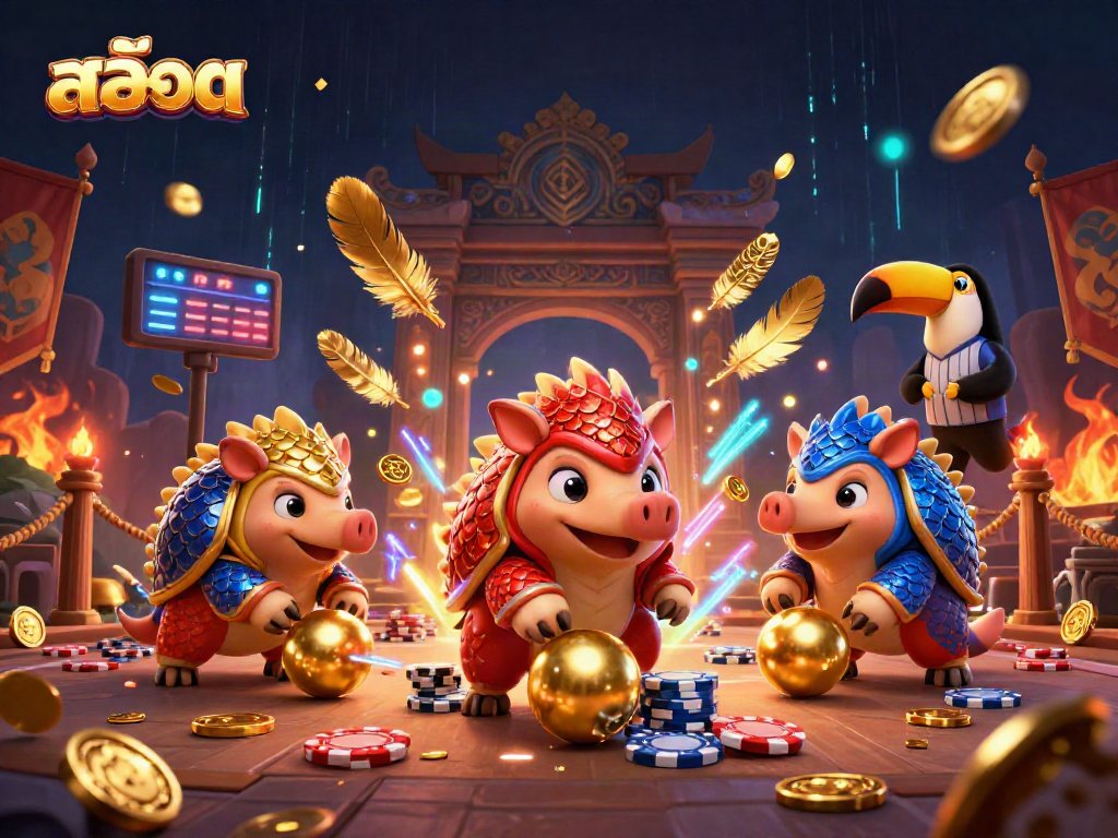 Cutting-edge animation with pangolins competing in a thrilling สล็อต bowling showdown.