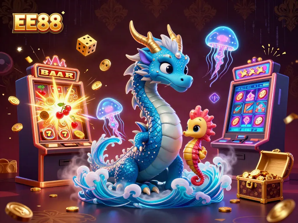 Experience the excitement of EE88 with vibrant 3D casino elements and energetic characters.