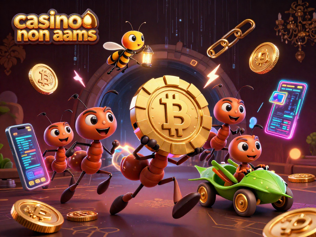 Gioca con il casino non AAMS mentre una squadra di formiche realizza un colpo, portando una chip d'oro gigante.