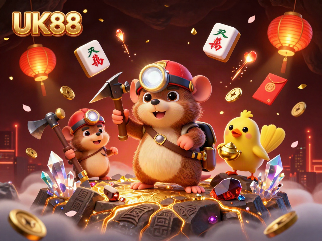 Engage in thrilling gameplay at UK88 casino, discovering vibrant slots amidst golden treasures.