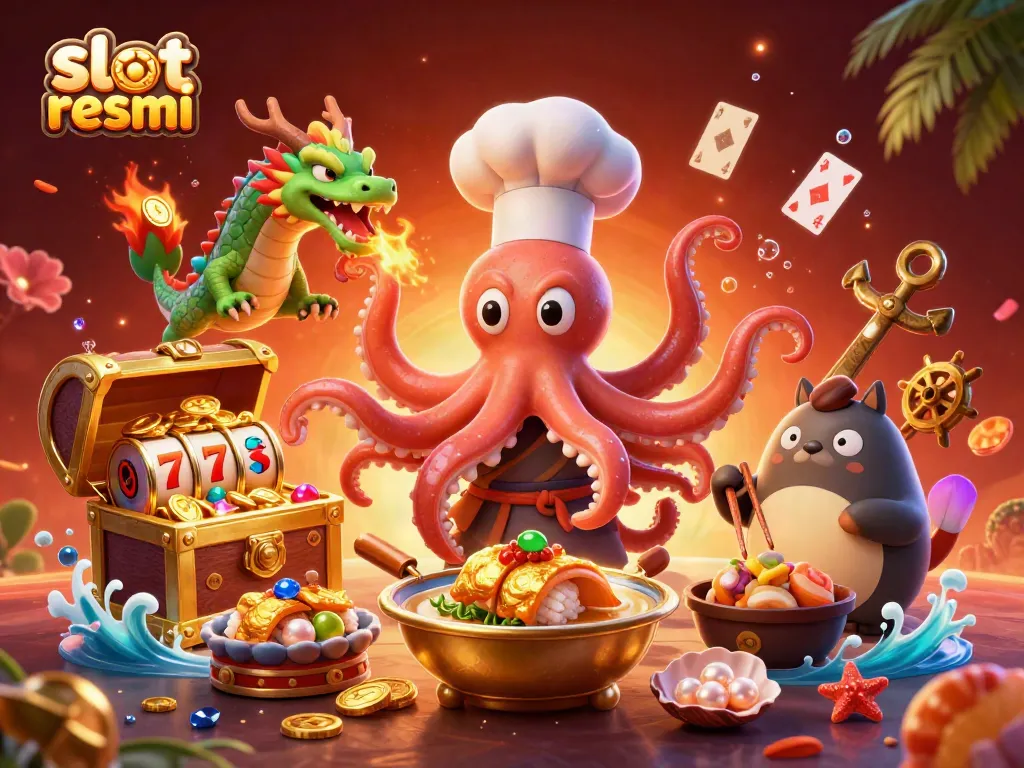 Engage in thrilling gameplay with slot resmi featuring a vibrant scene of colorful casino elements.