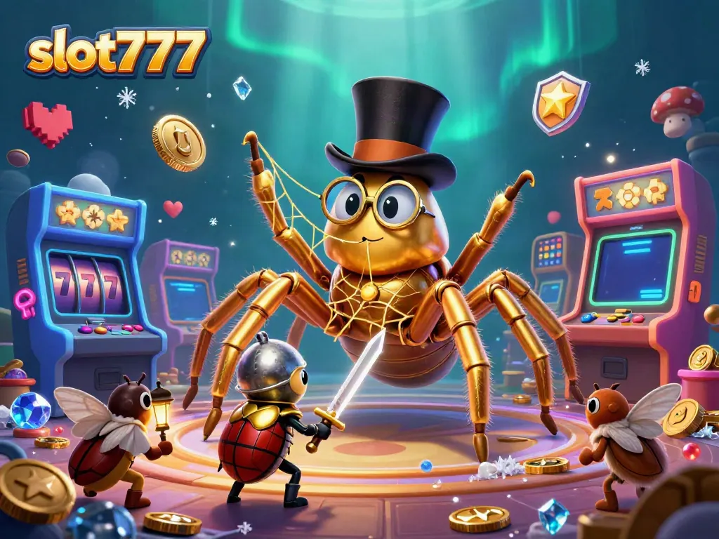 Engage with thrilling slot777 gameplay in a vibrant casino setting featuring unique characters.