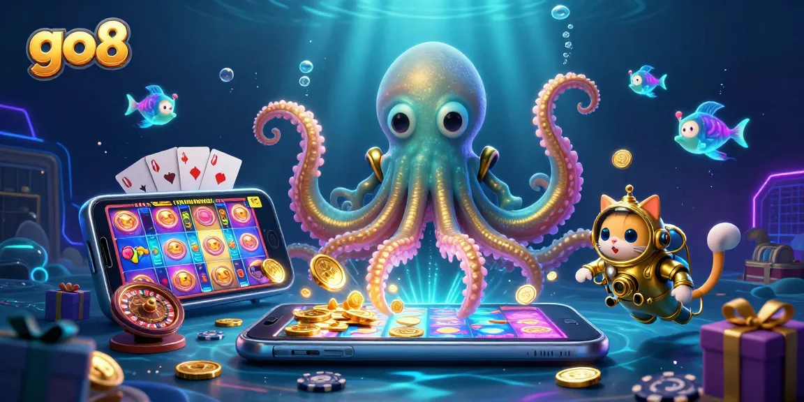 Experience the excitement of go8 casino with vibrant slots and engaging game elements in a rich 3D scene.