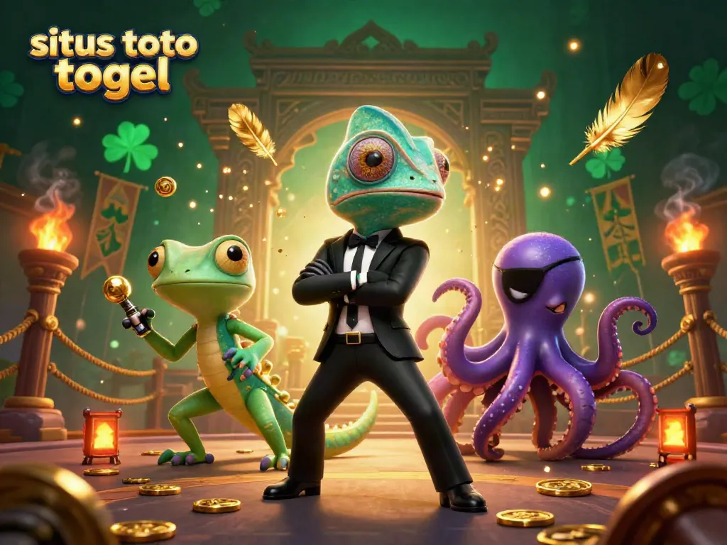 Experience the thrill of situs toto togel with a lively casino-themed illustration featuring dynamic characters and vibrant elements.