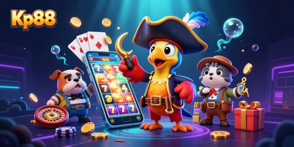 Kp88 offers thrilling slot experiences with pirates and vibrant gaming elements.