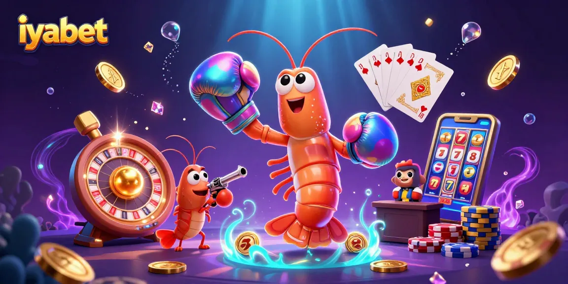 Engage in winning activities with iyabet's vibrant casino illustration featuring animated ocean characters.