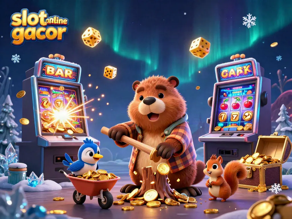 Menangkan slot online gacor dengan ilustrasi beaver, burung, dan tupai di kasino yang penuh kegembiraan.