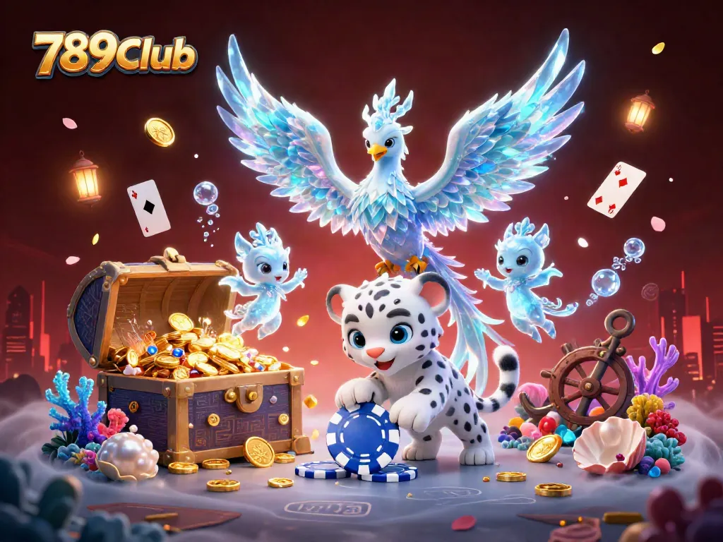 Engage with the vibrant world of 789Club, showcasing a magical 3D casino scene filled with excitement and treasure.