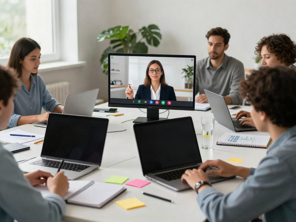 Watch this video to see professionals collaborating in a virtual meeting with engaging digital tools.