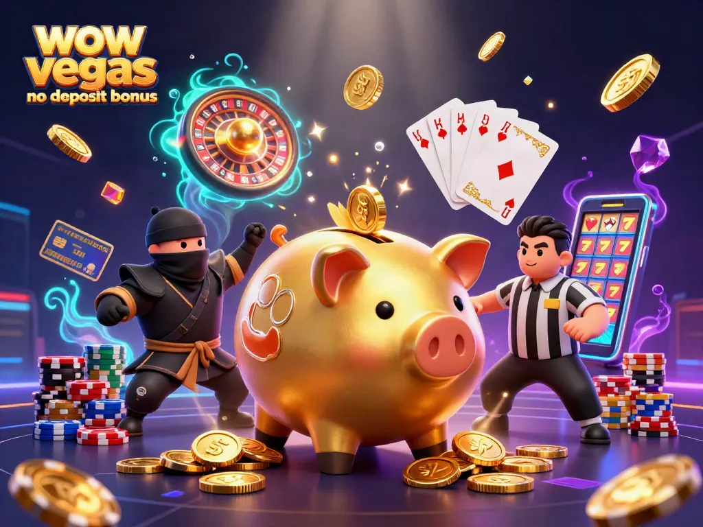 Experience the thrill of winning with the WOW Vegas no deposit bonus in this vibrant casino scene.