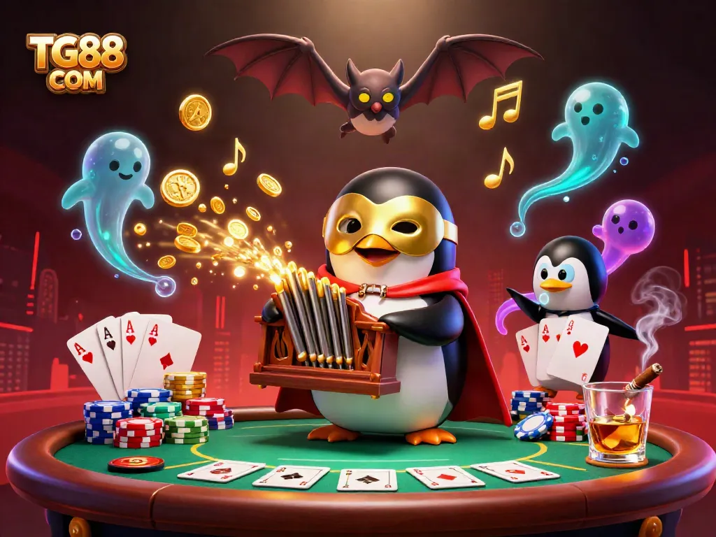 Experience thrilling action with TG88 COM casino gaming as a phantom penguin leads the excitement!