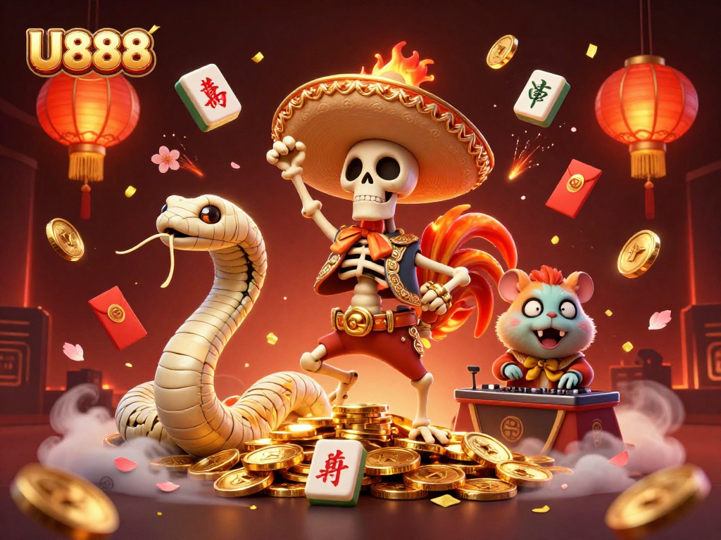 U888 can help you hit the jackpot in a vibrant 3D casino scene bursting with luck and excitement.