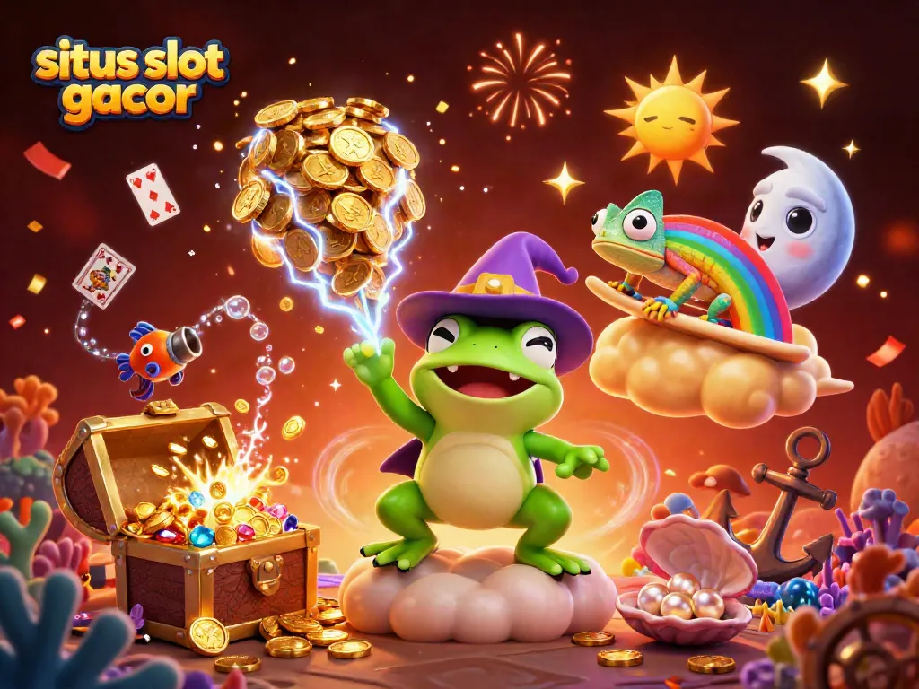 Menangkan hadiah di situs slot gacor dengan ilustrasi kartun 3D yang kaya warna dan detail.