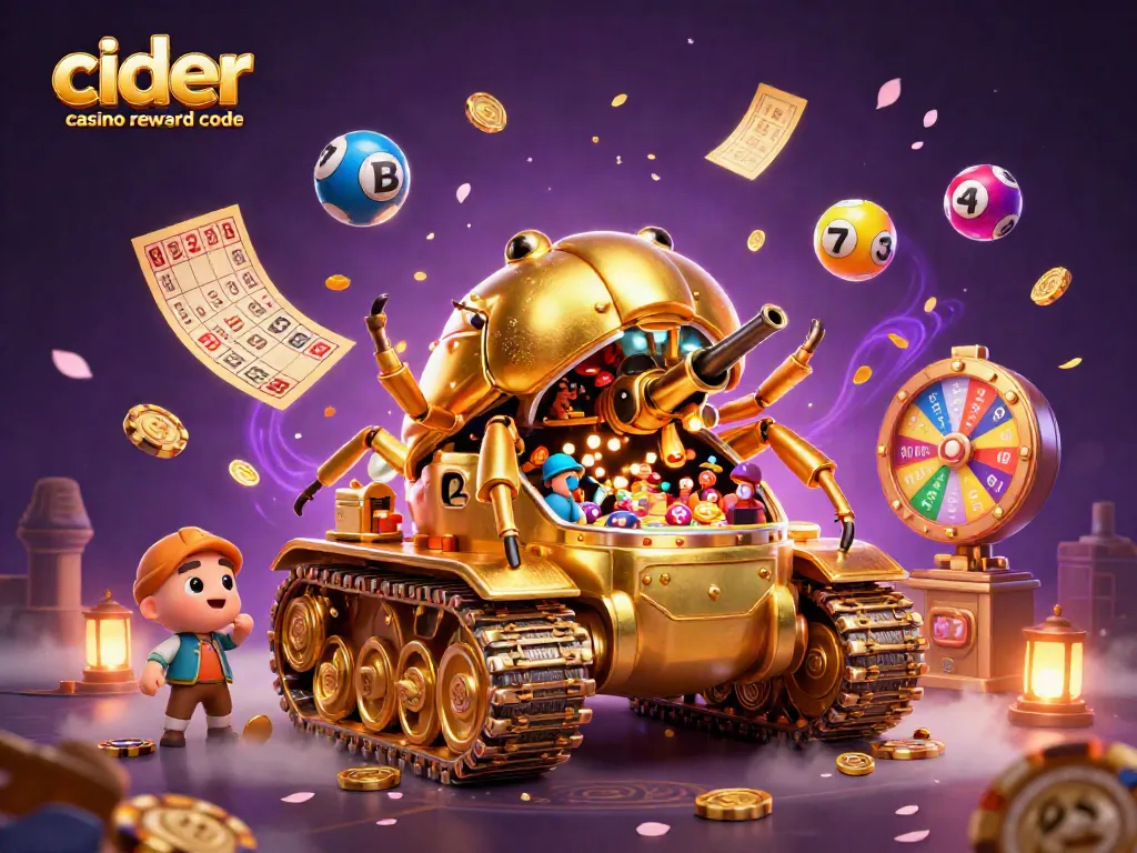 Cider casino reward code powers up a vibrant casino-themed scene with dynamic elements and colorful graphics.