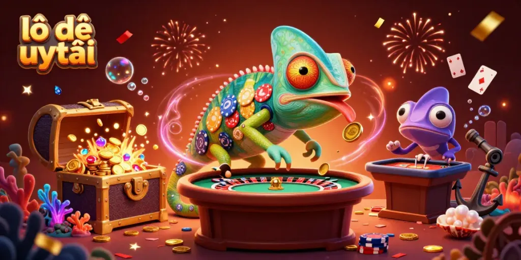Experience winning strategies with lô đề uy tín in this vibrant casino-themed illustration.