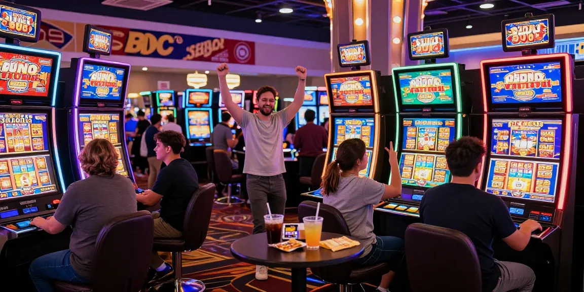 Exciting casino atmosphere featuring players enjoying slot88 machines.