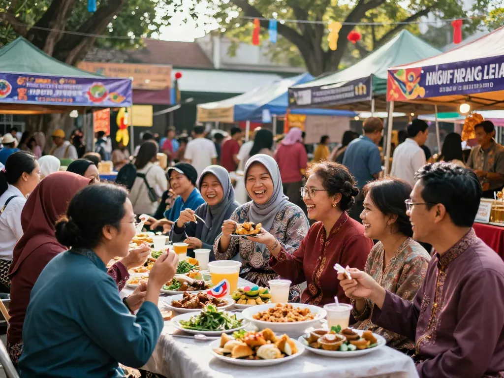 Nyonya 4D cultural event showcasing vibrant traditional attire and food stalls