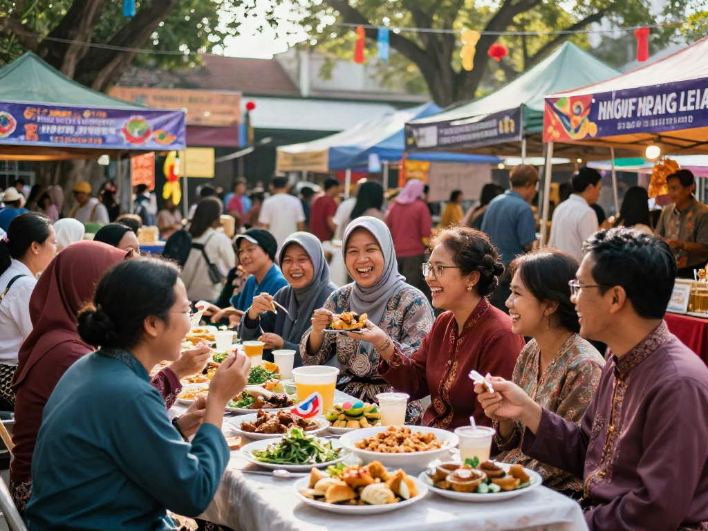 Nyonya 4D cultural event showcasing vibrant traditional attire and food stalls