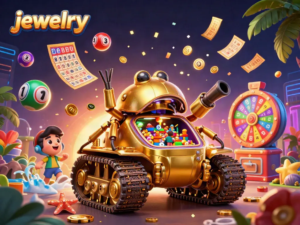 Engage with stunning jewelry designs in a vibrant casino-themed illustration showcasing excitement.