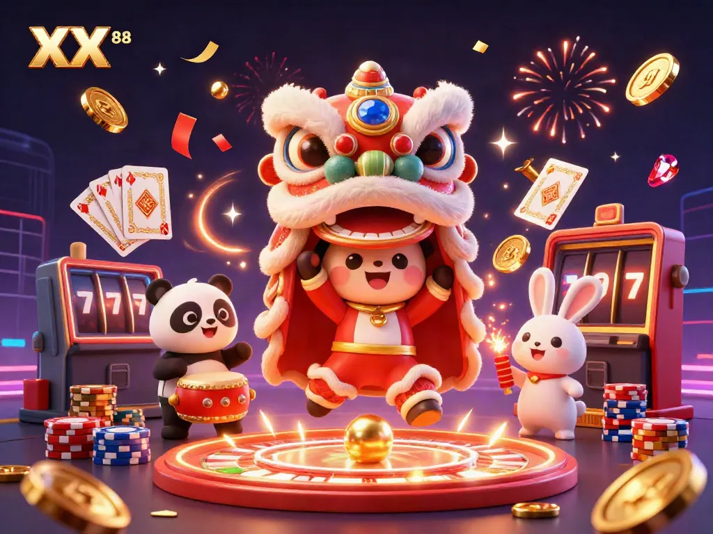 Experience the thrill of winning at XX 88 with vibrant, festive gaming elements in 3D